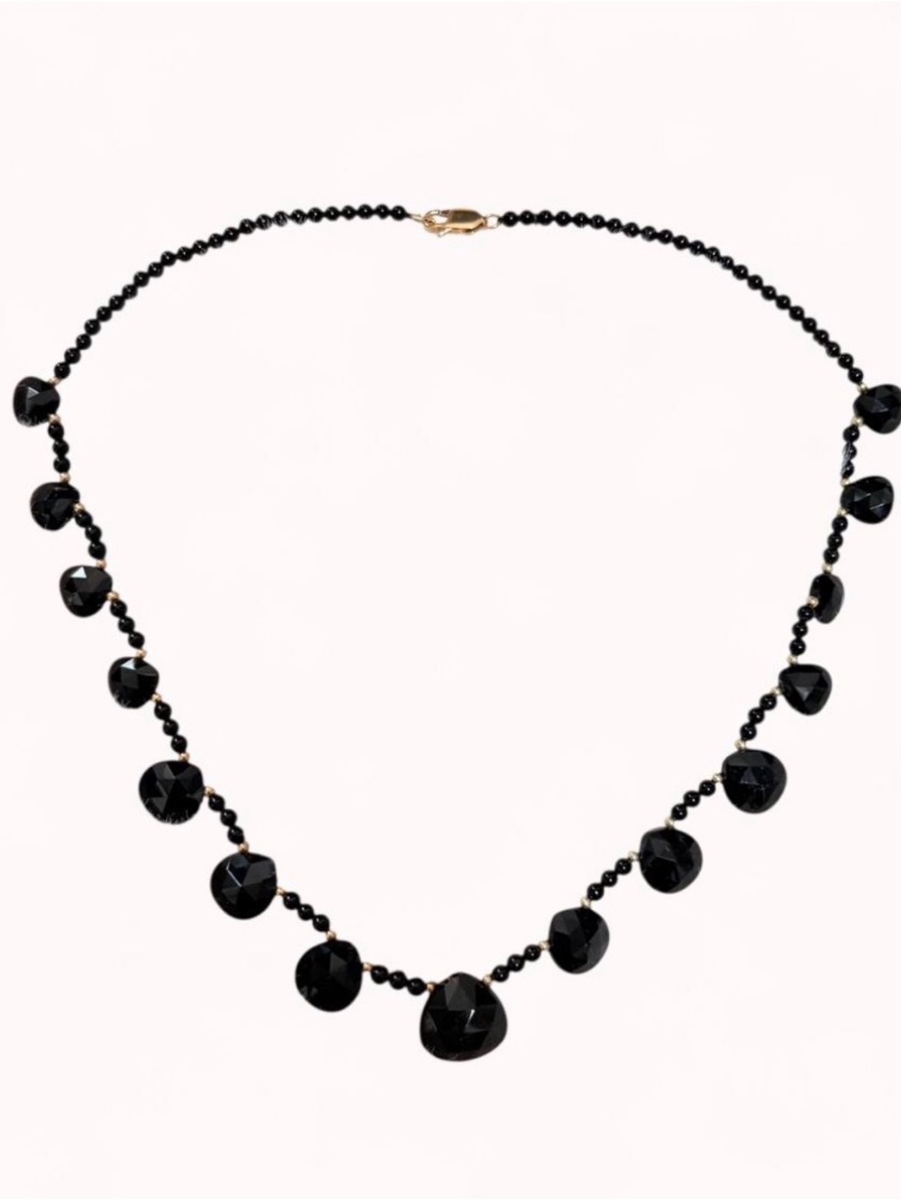 Vintage Black Faceted Bead Necklace